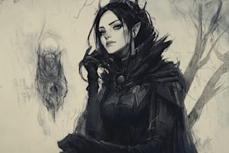 sketch of your fantasy, sci fi and horror character
