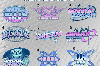 draw custom y2k streetwear clothing brand logo design