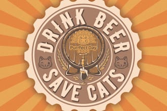 create retro vintage custom brewery beer sticker logo design