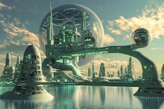 illustrate futuristic cyberpunk city for you