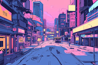 create a cyberpunk futuristic city art or night city