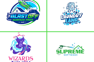 make professional cleaning, pressure washing and power washing logo design