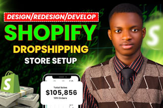 create shopify website, build shopify store design, shopify dropshipping store