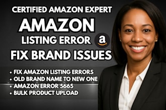 fix amazon listing issues and change amazon brand name error