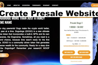 create bep20, erc20 token, presale website, meme coin smart contract