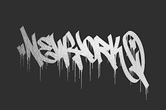 hand drawn graffiti logo or tag for your brand
