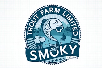 design a modern fish farm logo aquaculture seafood branding