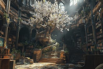 design an environment concept art illustration
