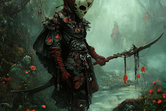 do a awesome fantasy horror character and concept art illustration