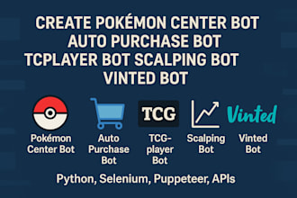 create pokemon center bot autopurchase bot tcgplayer bot scalping bot vinted bot