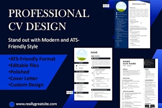 design ats friendly and modern resume, CV, and cover letter