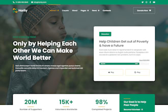 build responsive non profit website,charity and ngo website design with donation