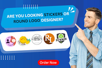 design round logo, geometric, badge, sticker, patch, vintage, circular, redesign