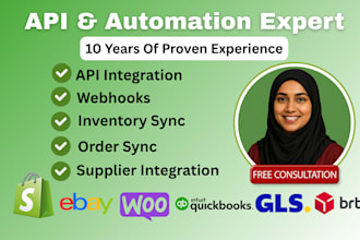 do shopify, woo commerce, ebay, quickbooks API integration