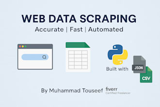 do web scraping, data mining, data extraction and  data collection