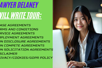 be your contract lawyer for legal agreement, contract, terms and conditions, nda