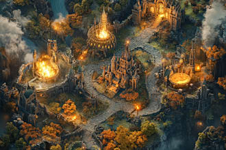 create a awesome detailed fantasy map for dnd and fiction, game or etc