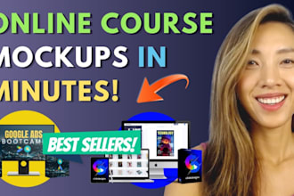design course mockup, product mockup, course thumbnail, for lms or youtube