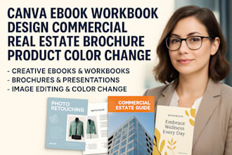 canva ebook workbook design commercial real estate brochure product color change