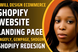 design shopify ecommerce website landing page  pagefly shogun shopify redesign