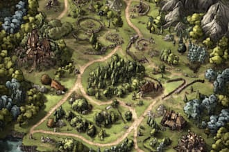 design vector maps, event maps, fantasy festival maps