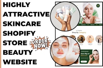 design highly attractive skincare shopify store beauty website