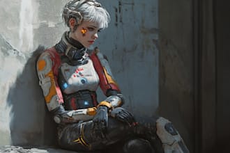 design an unique sci fi character and sci fi art