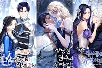 draw light novel cover page webtoon cover comic page romance cover anime manga