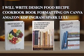 write design food recipe cookbook book formatting amazon kdp ingram spark lulu