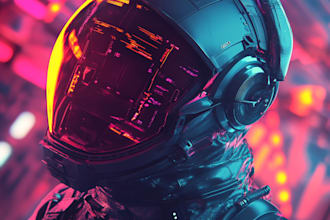 create a sci fi character illustration or sci fi character concept art