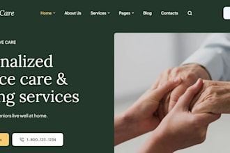 design a responsive home care website, elderly care and health care website