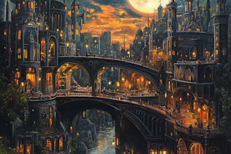 do a amazing illustration of science fiction city, fantasy art