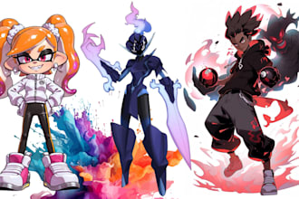 create a pokemon trainer pixel art with any team tcg card fakemon sprite sheet