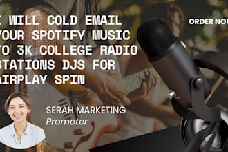 cold email your spotify music to 3k college radio stations djs for airplay spin