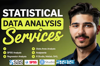 do statistical data analysis, spss data analysis, stata, r, nvivo, sas, matlab