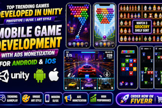 develop a mobile game in unity with ads monetization for android ios