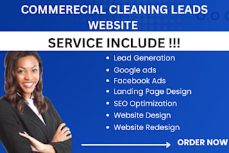 generate commercial cleaning leads commercial cleaning website and landing page