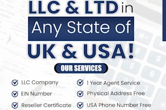 register USA llc and UK ltd company ein number and formation