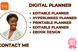 design custom planner, calender, journal, tracker, invoice