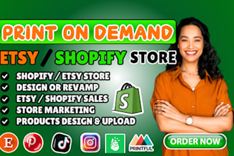 setup print on demand store, shopify store, etsy shop, printful, printify, spod