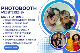 design 360 photo booth website party rental event rental photography website