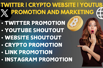 do twitter shoutout and promotion to 1m USA, UK, ig, yt, fb to crypto audience