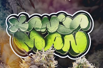 design a unique 2d logo with an urban or cannabis twist