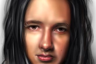 draw a realistic digital portrait from your photo