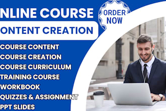 create online course content creation course curriculum lesson plan worksheet