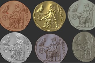 create 3d sculpting 3d coin bas relief model cnc medallion for stl 3d printing