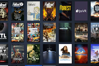 do steam capsule game banner poster, game UI design, assets icon logo game art