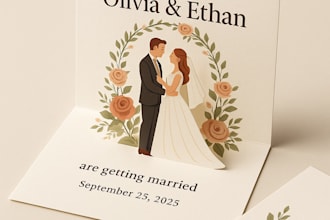 create a unique popup wedding invitation card