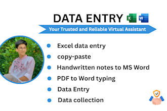 do pdf to word, data entry, and copy paste work
