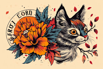 create custom logo old school traditional tattoo design